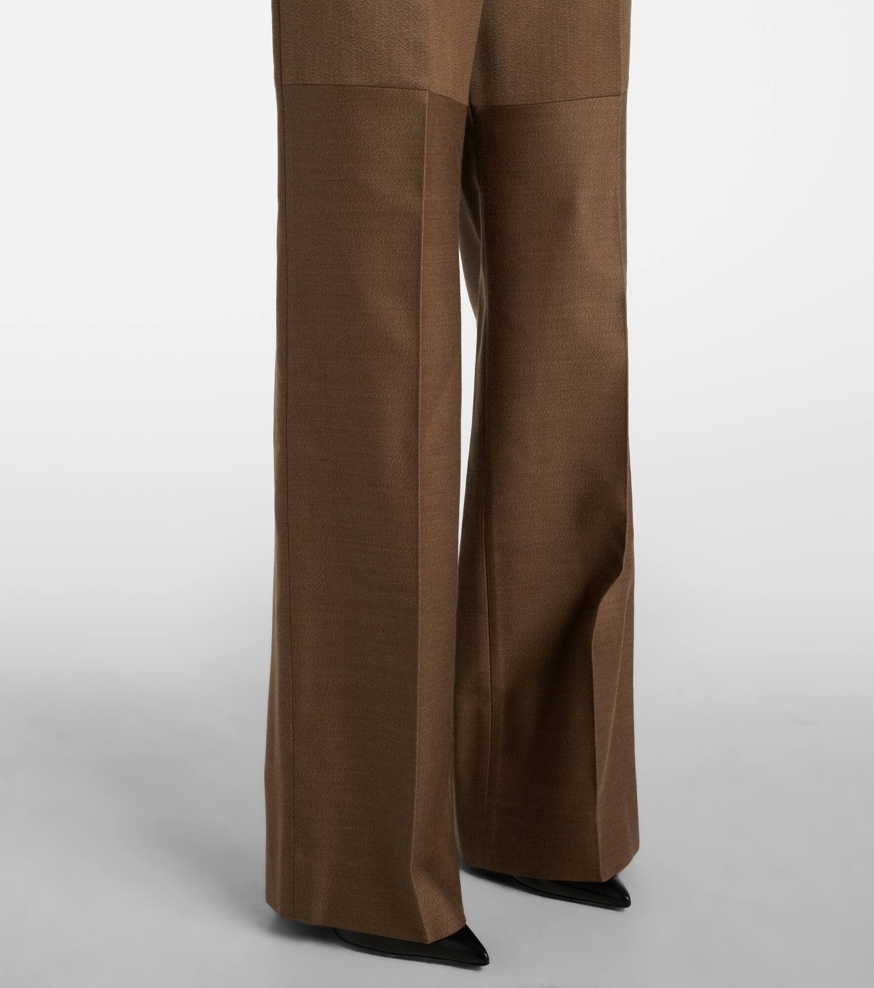 Paneled wool wide-leg pants - 5