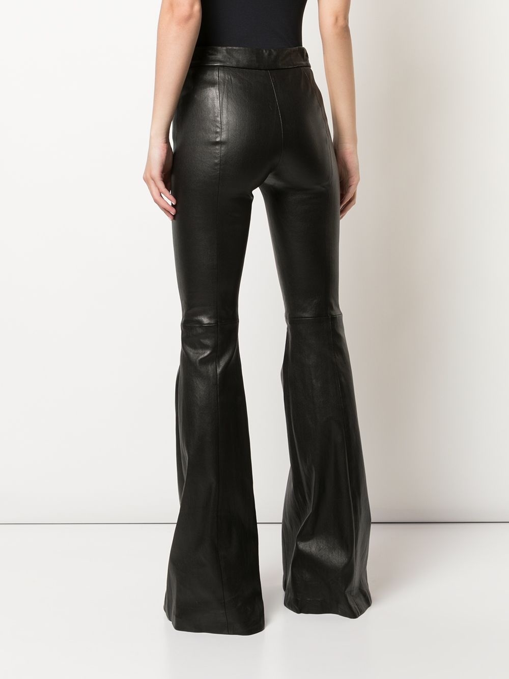 leather flared trousers - 4