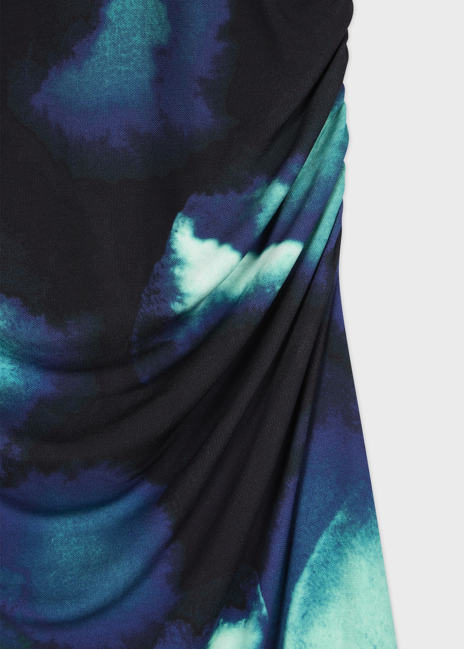 Women's Blue Abstract Floral Print Midi Dress - 3