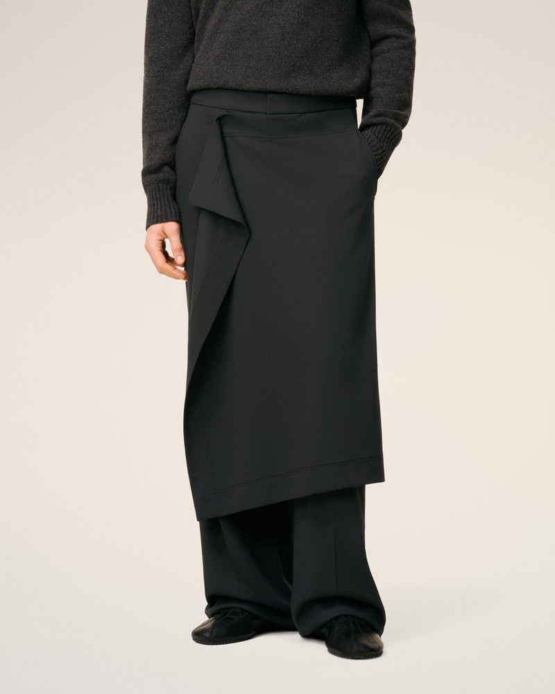 BLACK WOOL PANEL LARGE TROUSERS 3
