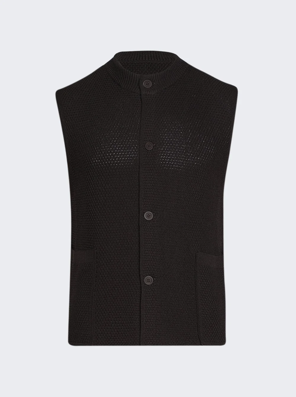 Rustic Knit Vest Brown - 1