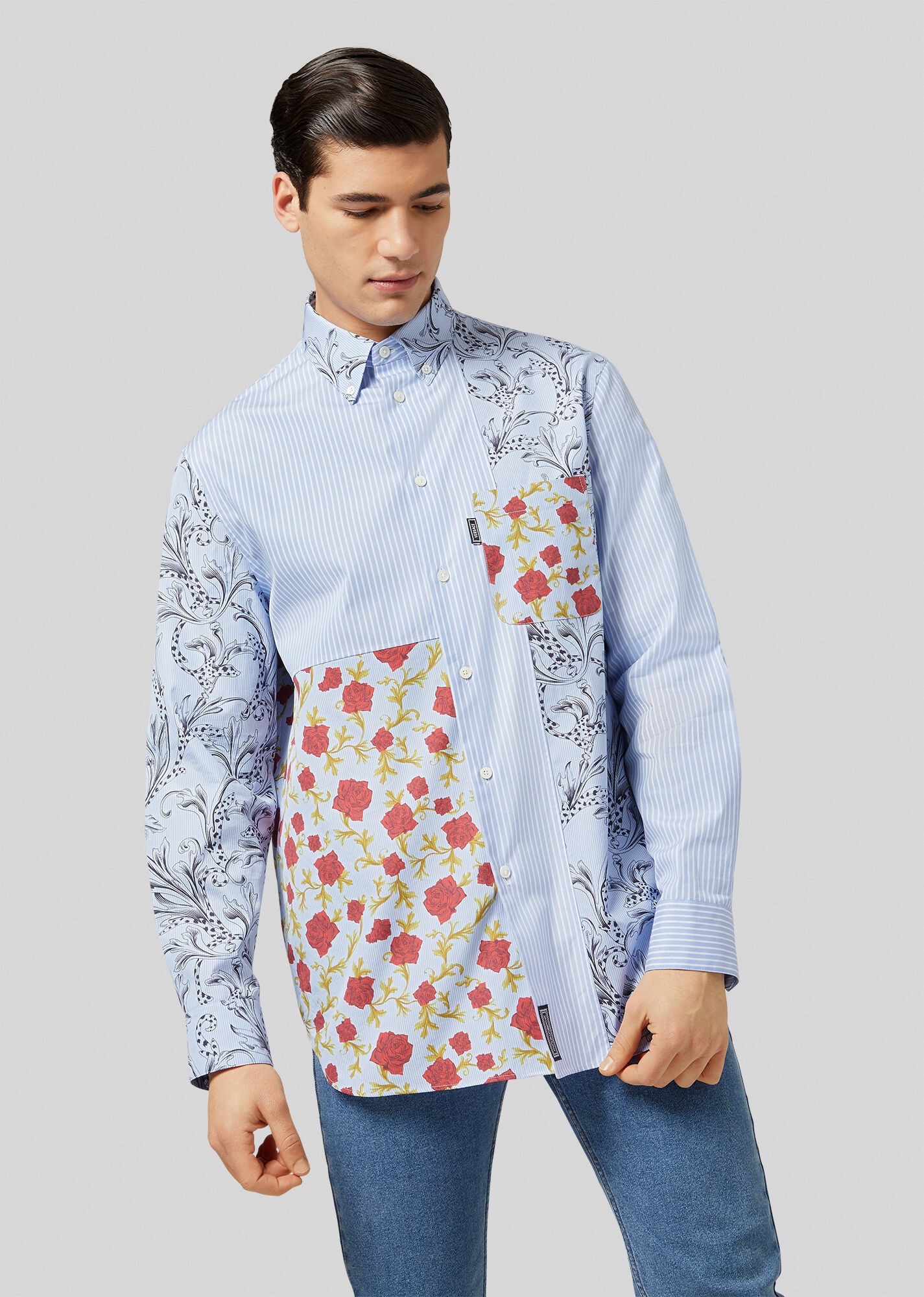 Mixed Print Cotton Poplin Shirt - 3