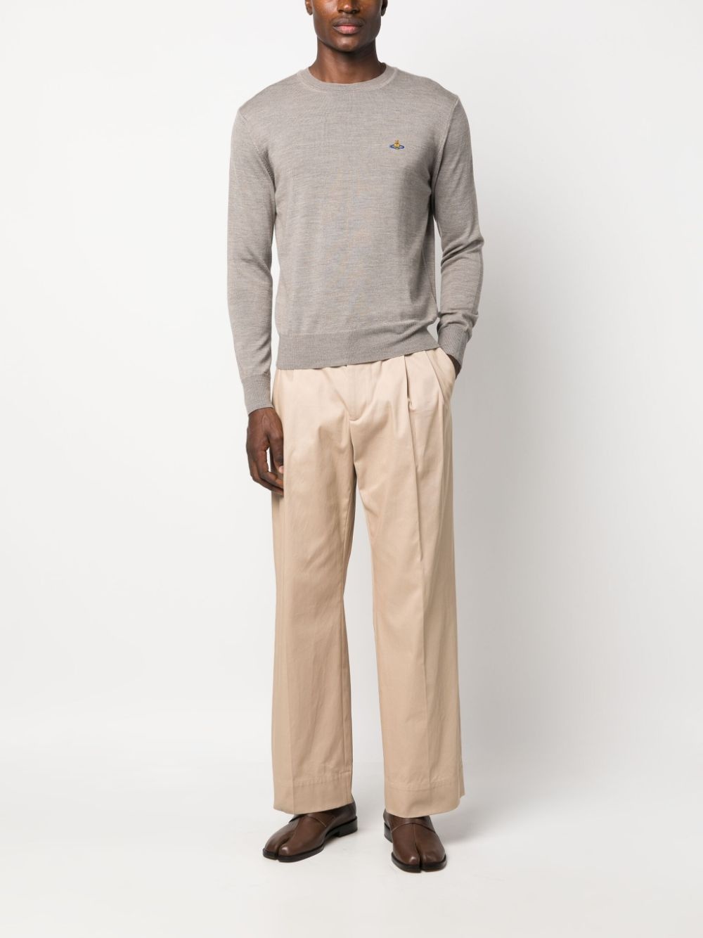 Orb-embroidered virgin-wool jumper - 2