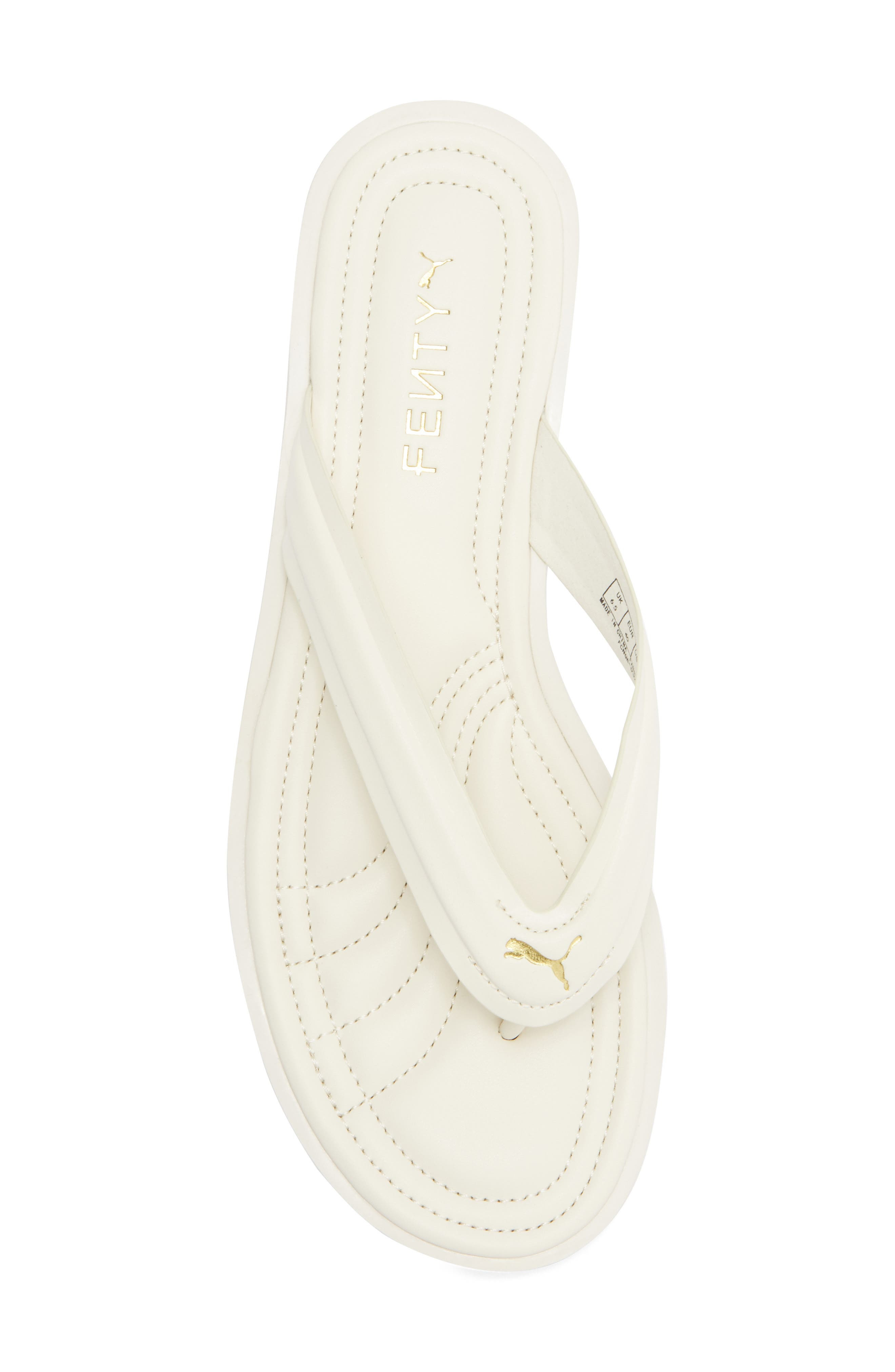 PUMA x FENTY Cat Cleat Jelly Sandal in Alpine Snow-Puma Gold at Nordstrom - 5