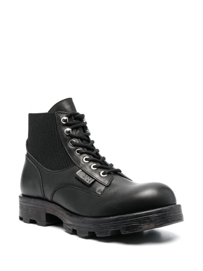 Diesel 40mm leather combat boots outlook