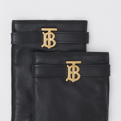 Burberry Cashmere-lined Monogram Motif Leather Gloves outlook