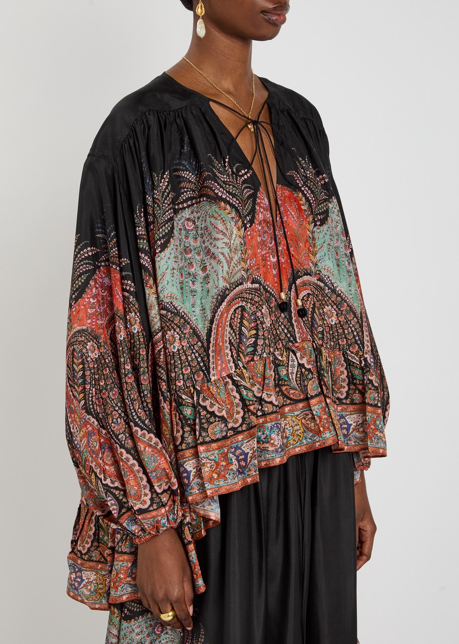 Zimmermann Rhiannon Ruffle Billow Silk Blouse - 2