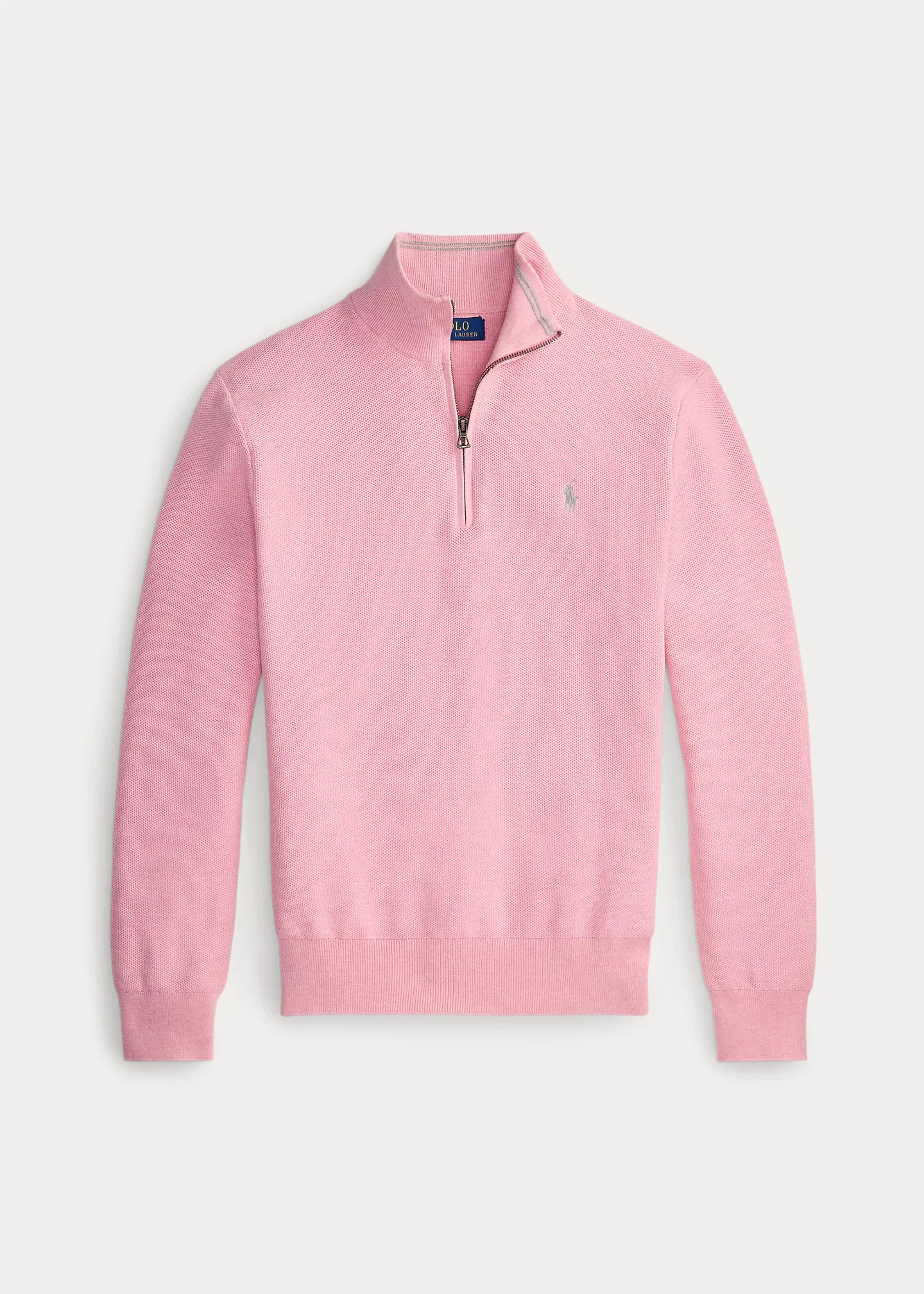 Mesh-Knit Cotton Quarter-Zip Sweater - 1