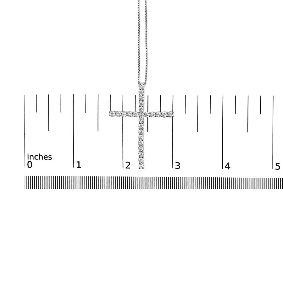 Haus Of Brilliance - Haus of Brilliance 14K White Gold 2.0 Cttw Lab Grown Diamond Cross 18" Inch Pendant Necklace (F-G ,  - 4