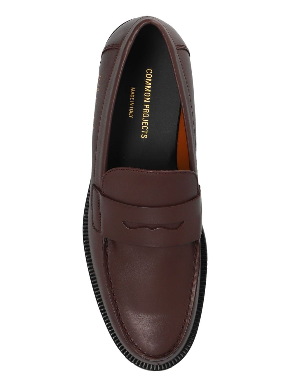 round toe leather loafers - 5