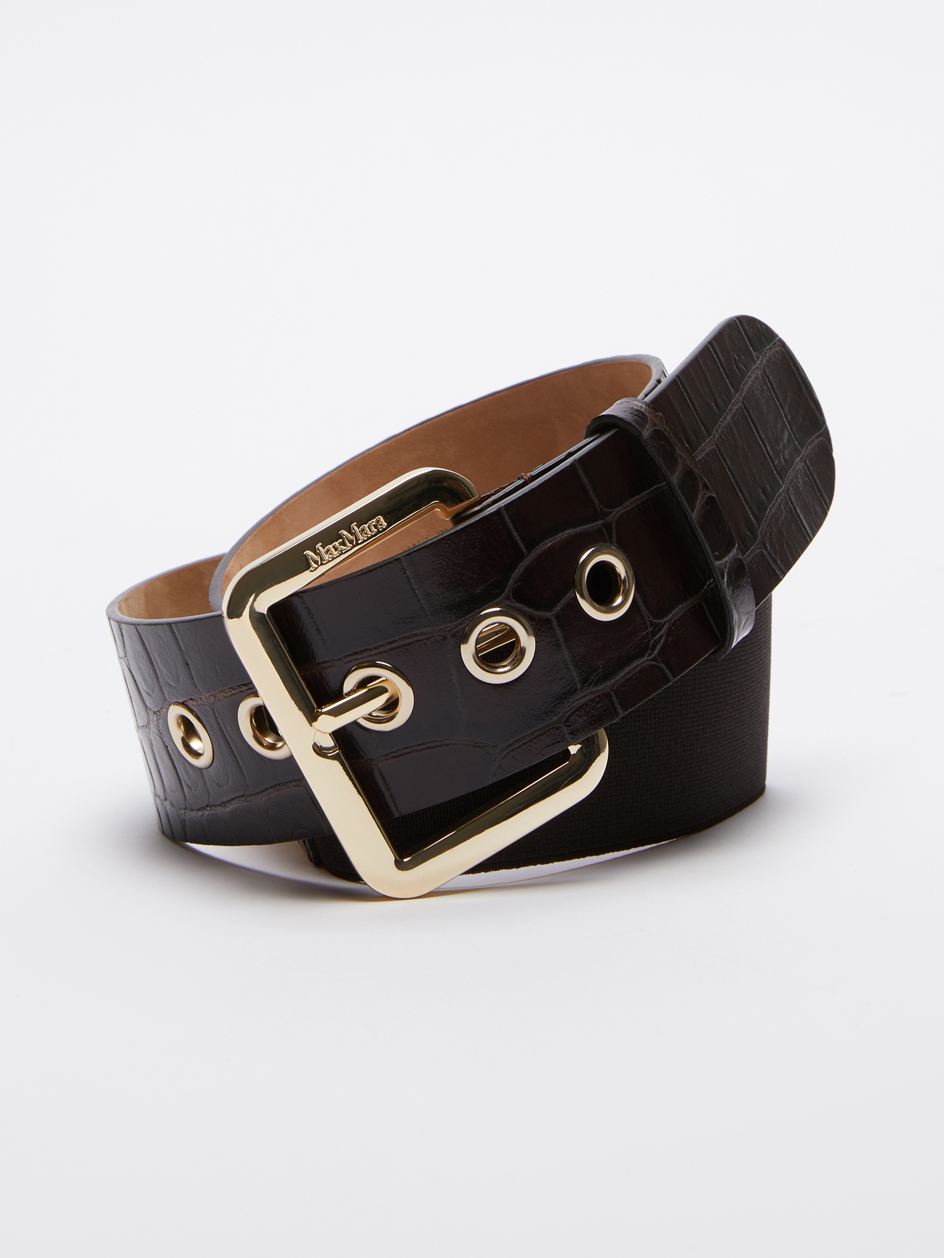 ELCOC Crocodile-print leather belt - 1