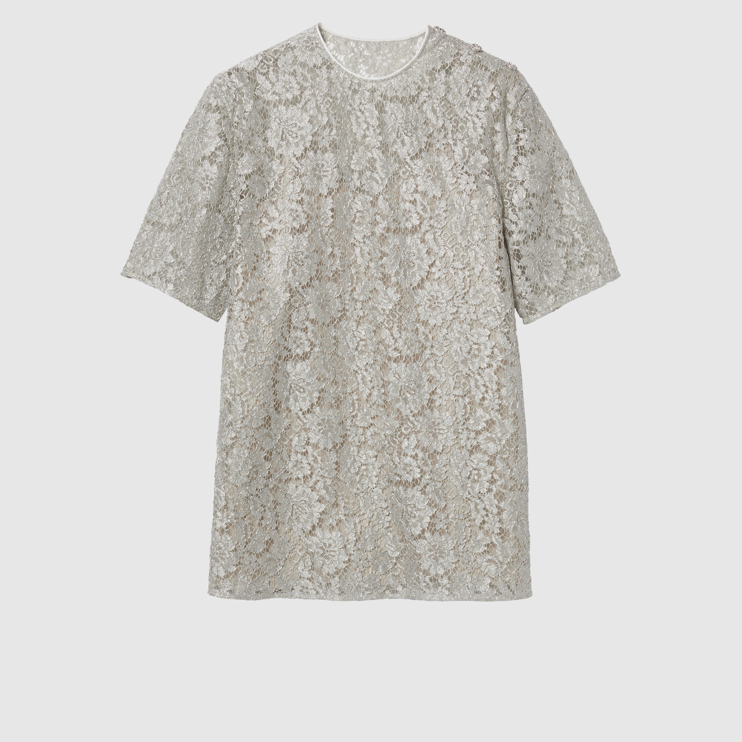Floral lace lamé top - 1