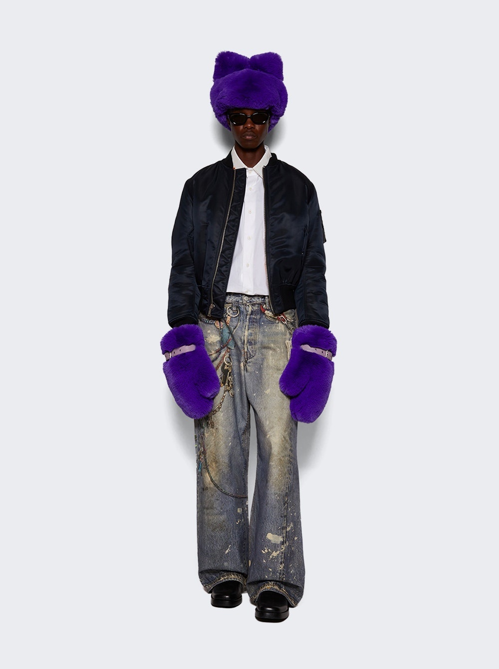 【関税込み】Acne Studios パープル Fluffy リボン ハット Acne Studios Faux Fur Hat Purple | thewebster | REVERSIBLE
