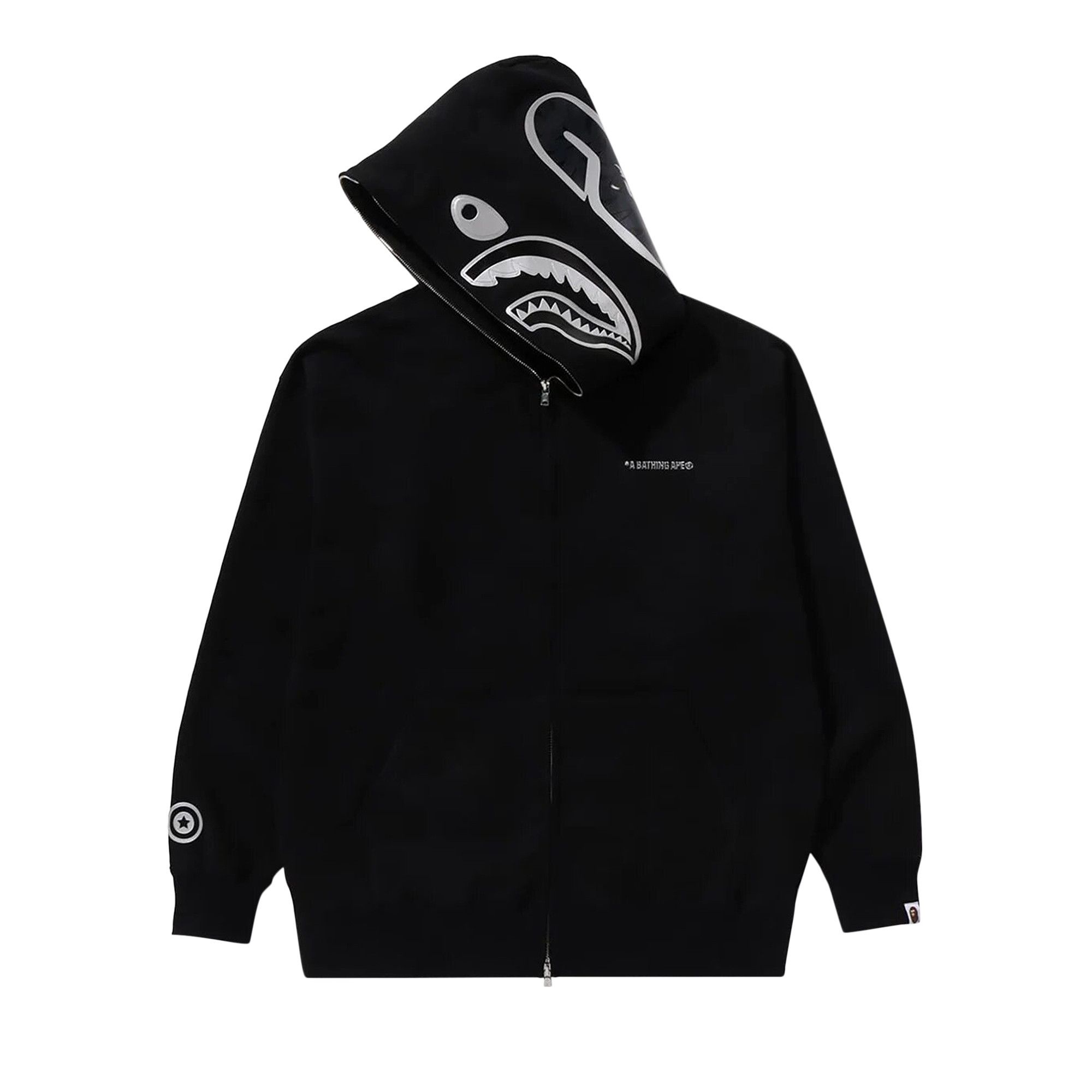 BAPE Ink Camo Shark Zip Hoodie 'Black' - 2