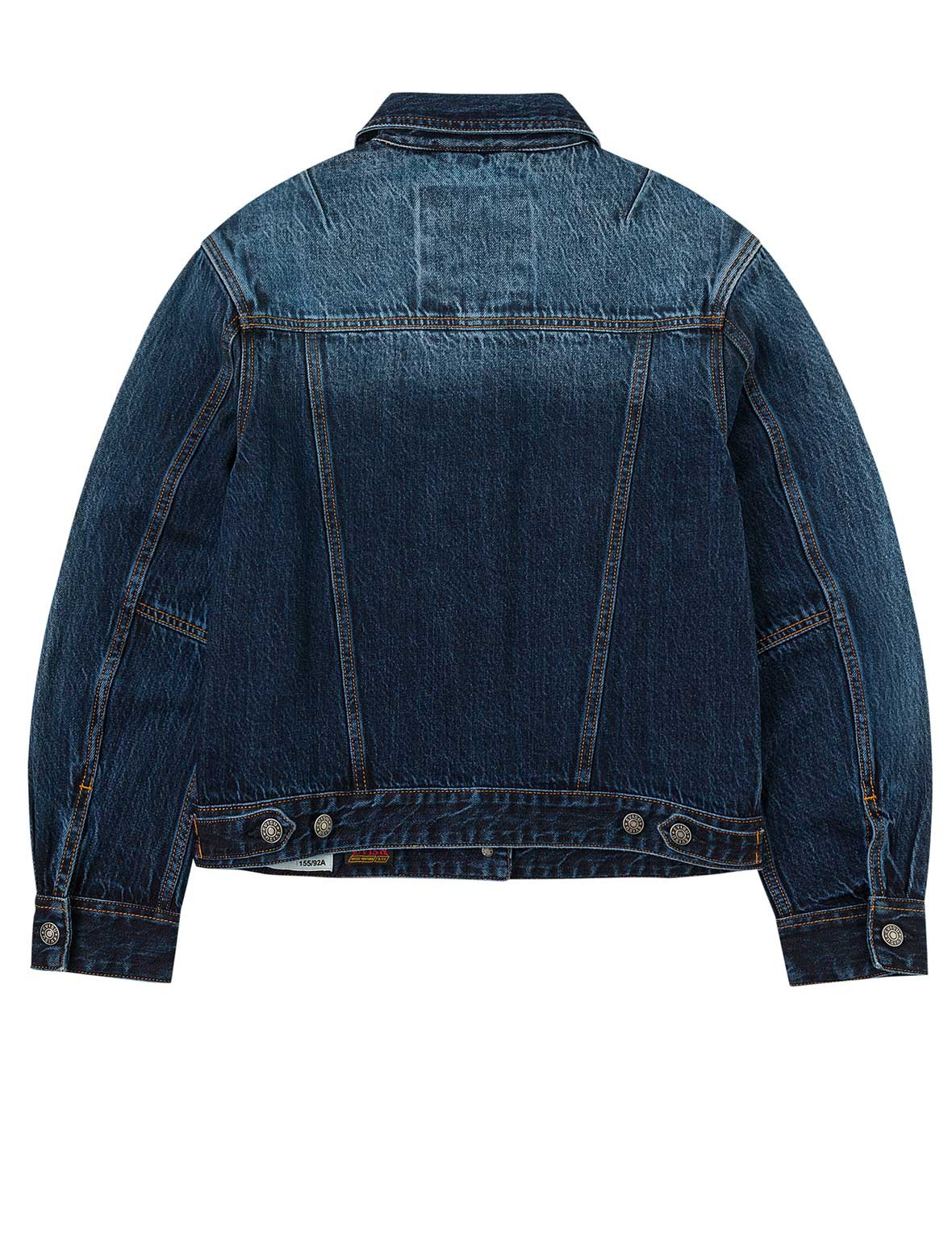 Gradient Print Loose Fit Washed Denim Jacket - 2