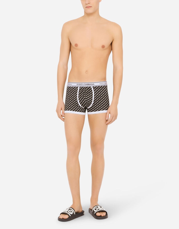 Two-pack plain and printed stretch cotton boxers - 3