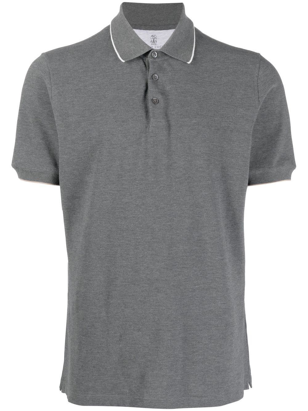 melange-effect polo shirt - 1