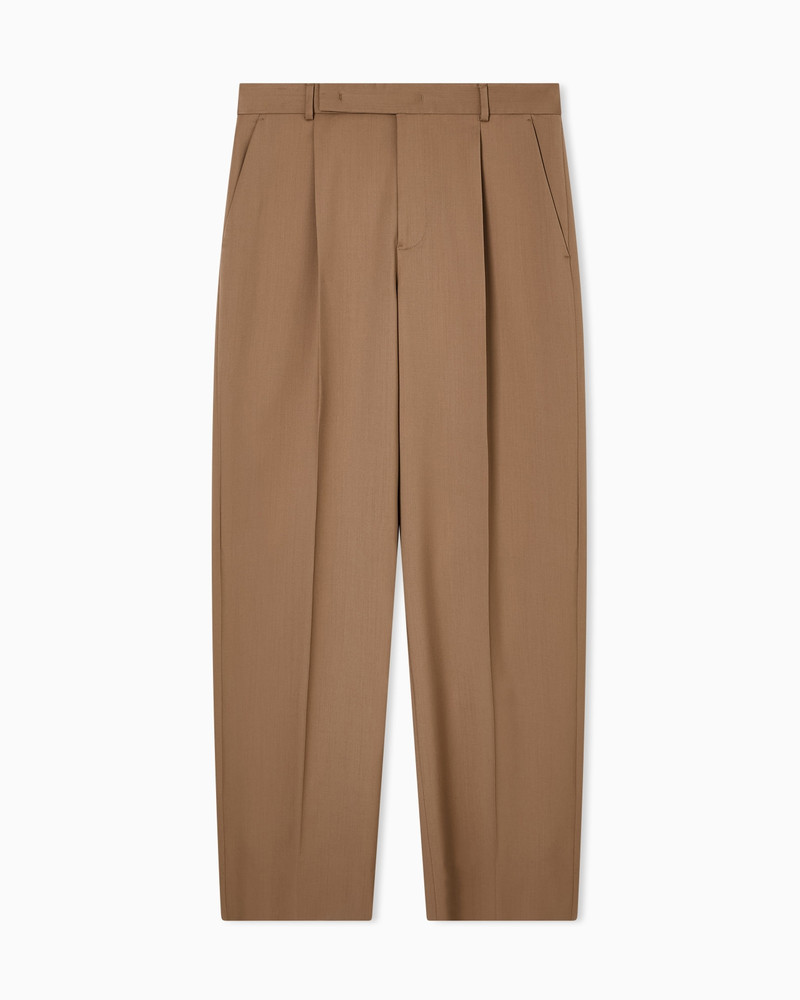 ICON VIRGIN-WOOL STRETCH-SERGE TROUSERS WITH DARTS 1