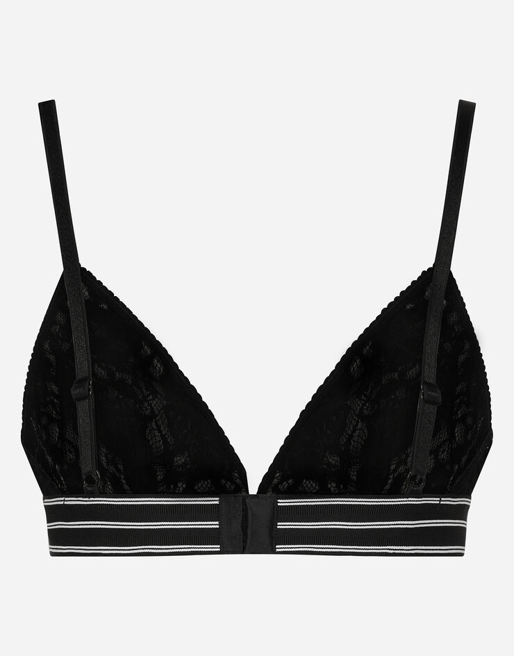 Non-underwired lace bra with branded elastic - 3