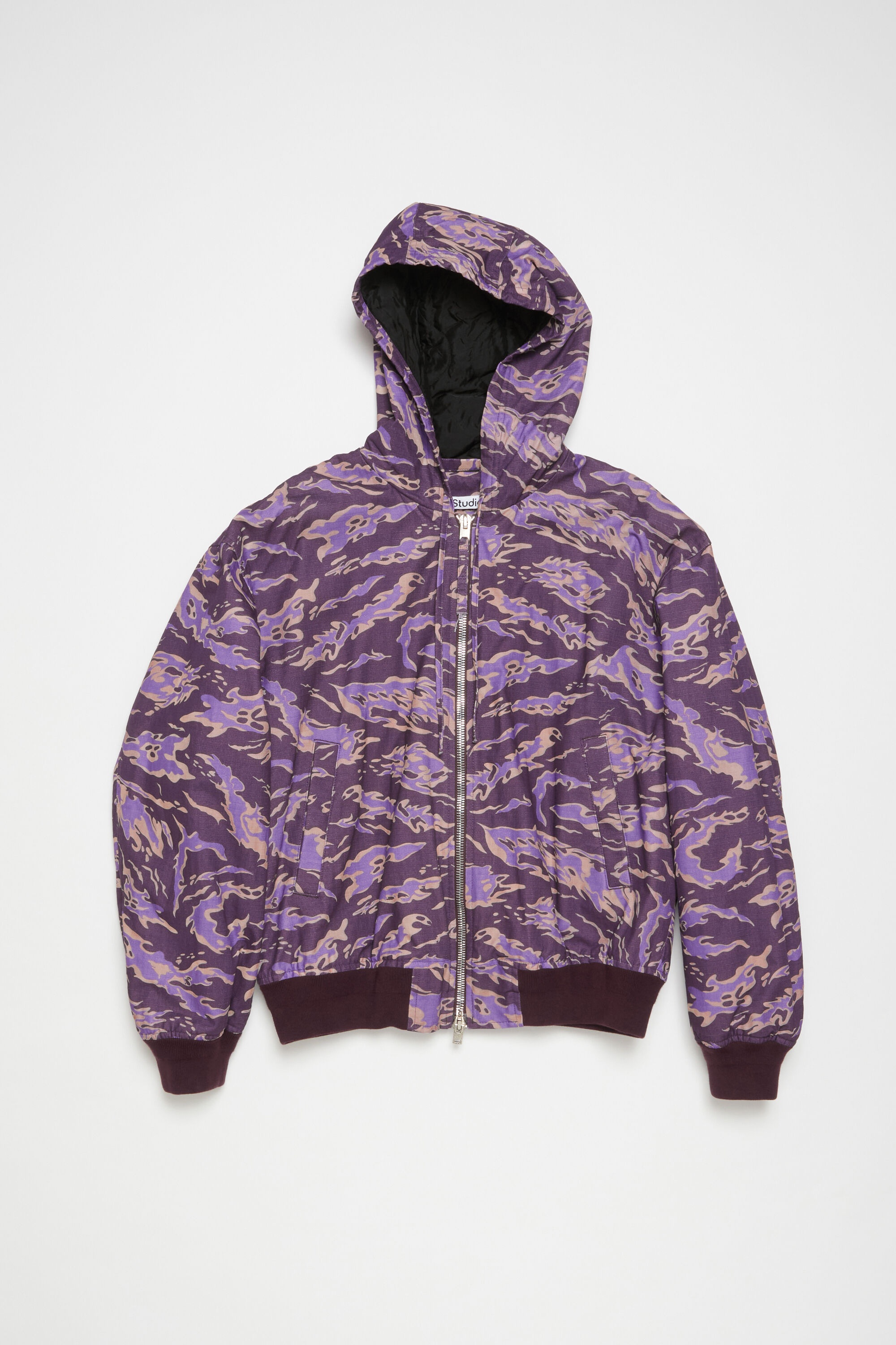 Hooded padded jacket - Purple multi - 8