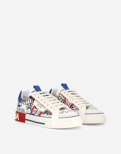 Dolce & Gabbana Graffiti-print calfskin Custom 2.Zero sneakers outlook