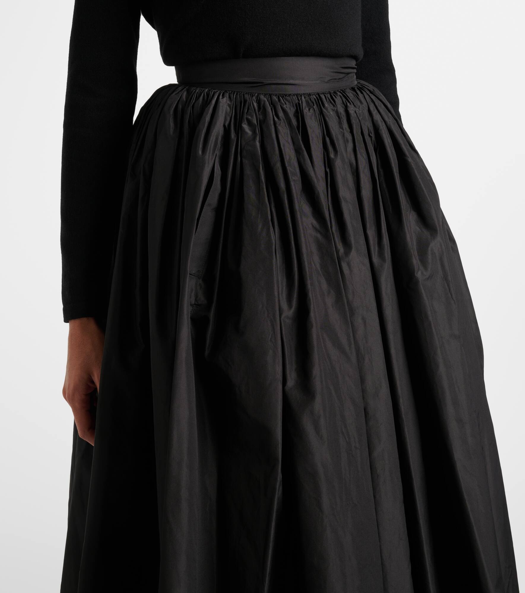Gathered silk maxi skirt - 4