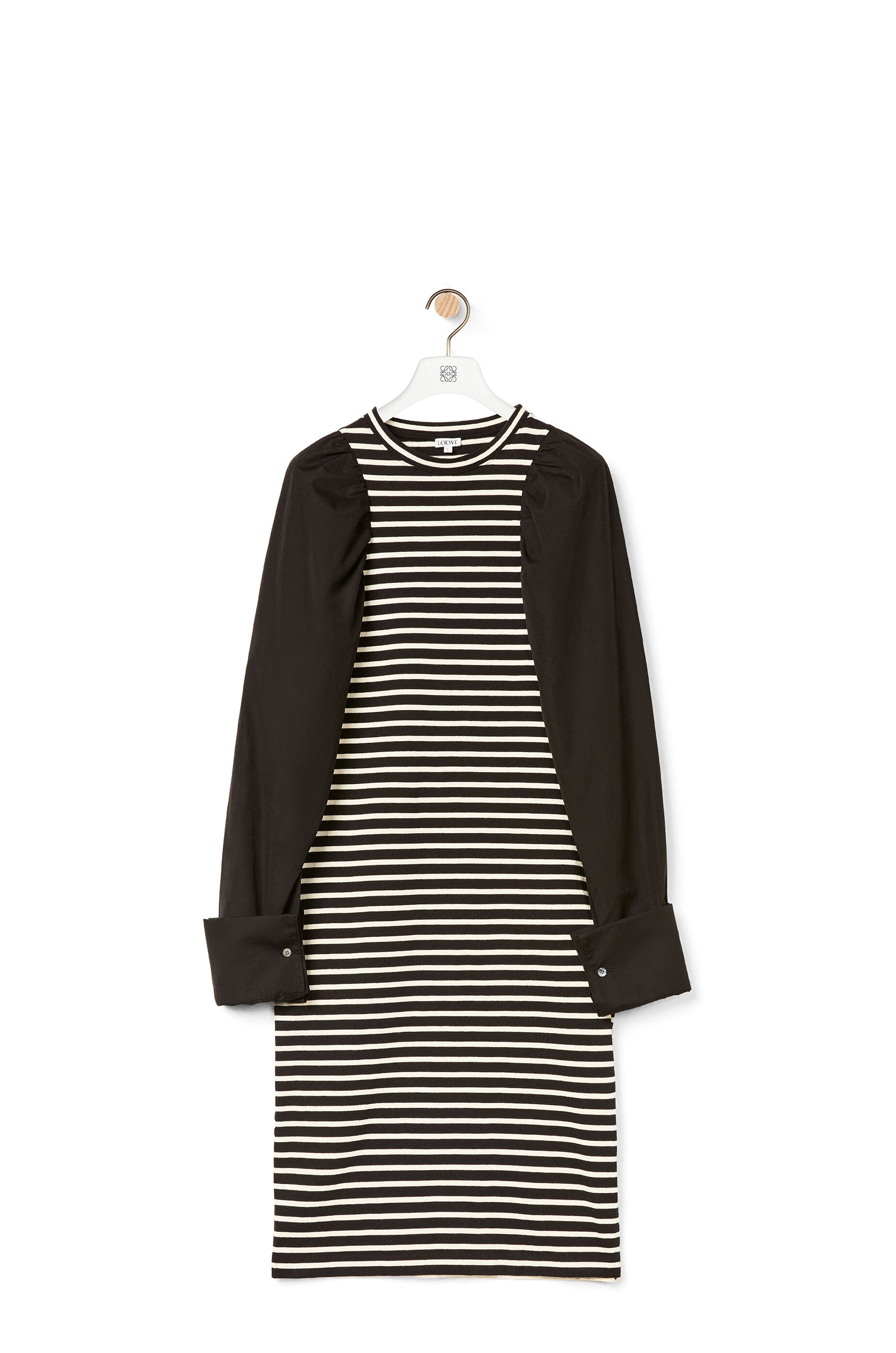 Long sleeve T-shirt in striped cotton - 1