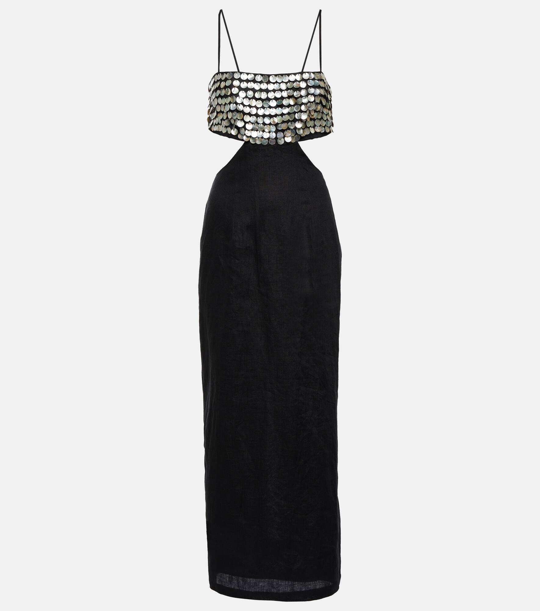 Jada embellished linen maxi dress - 1