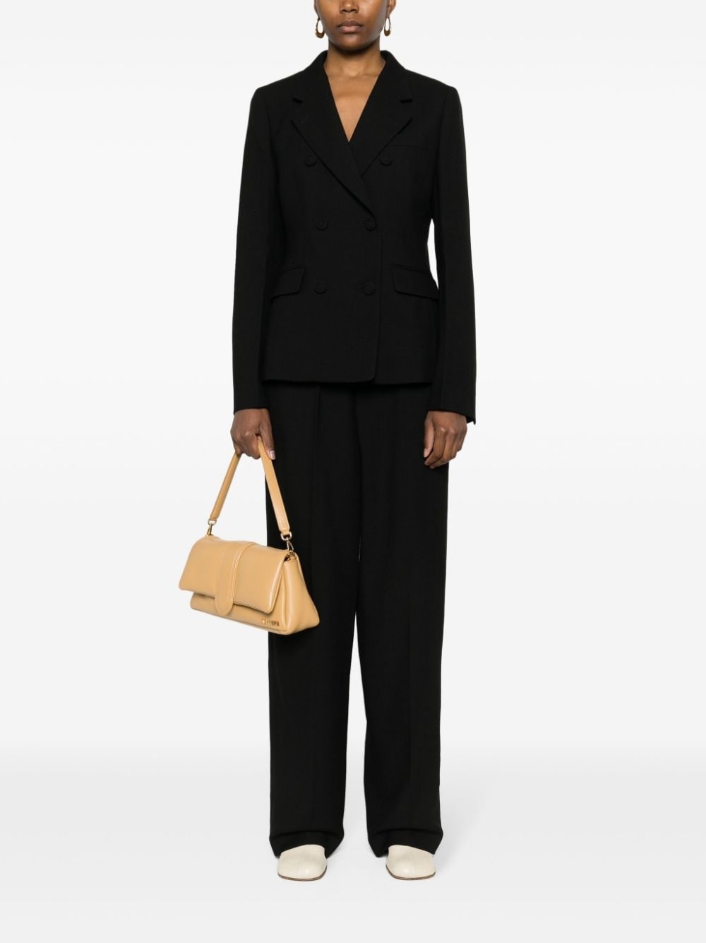double-breasted draped blazer - 2