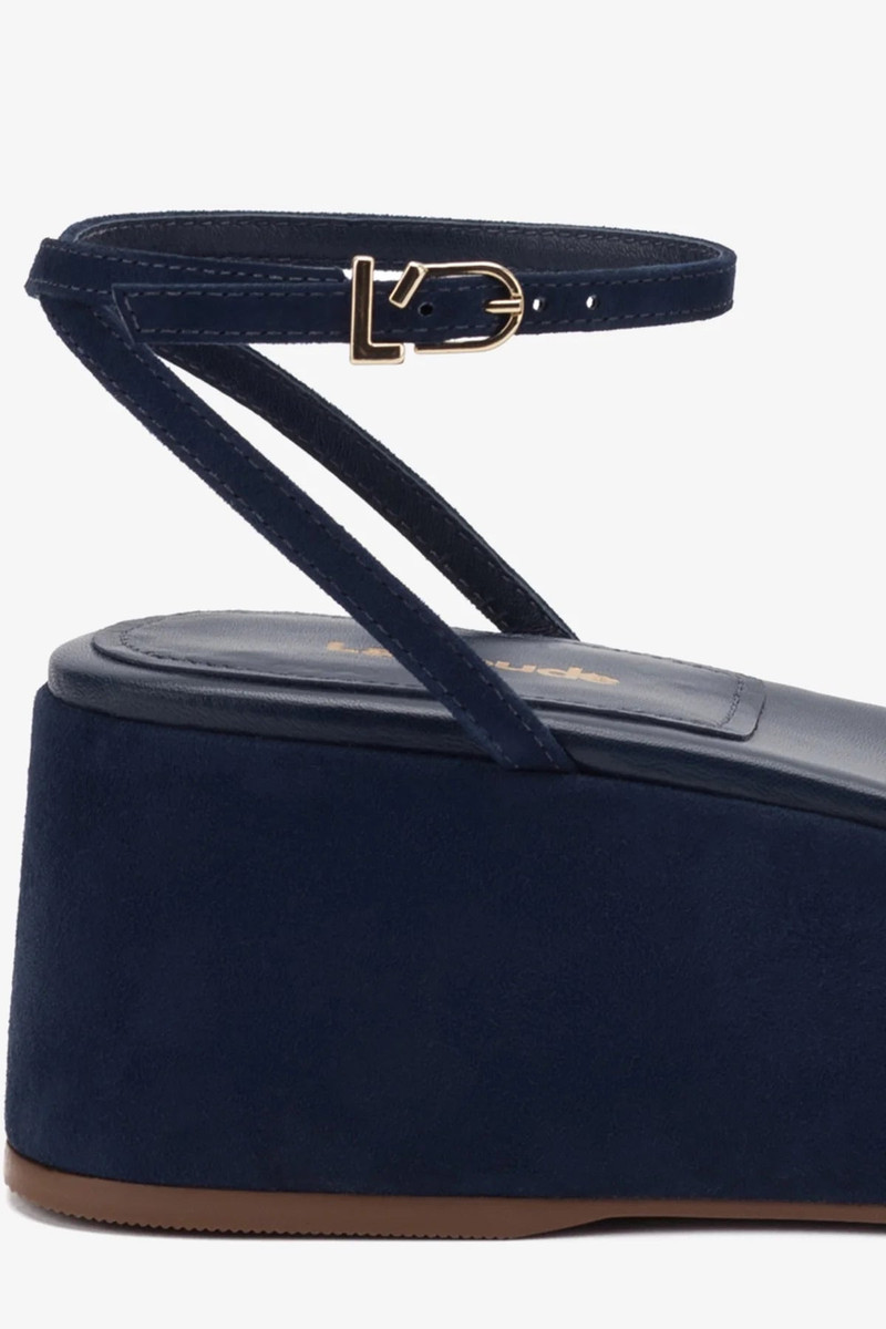 Gio Flatform Sandal In Navy Suede 3