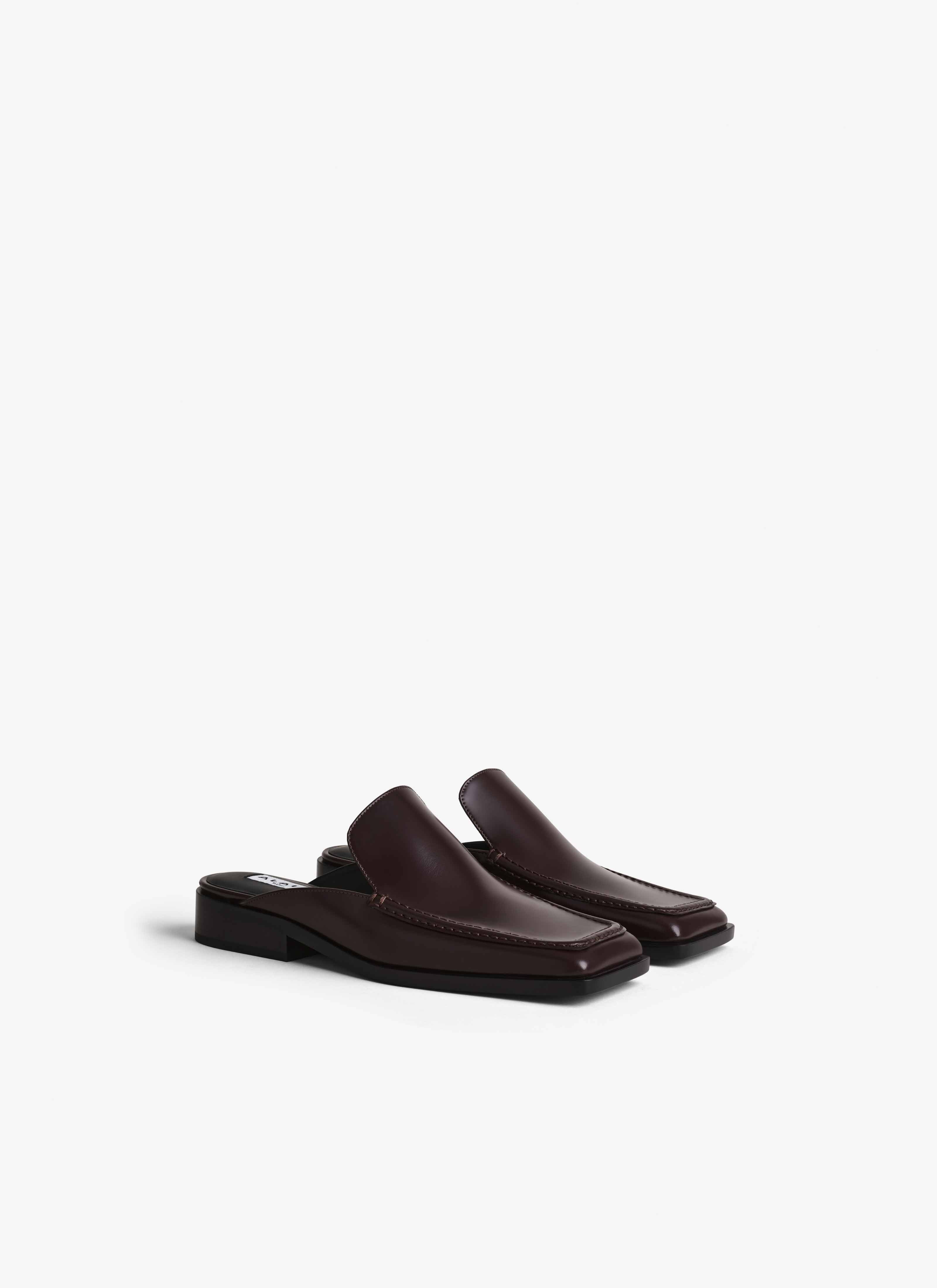 SQUARE LOAFER MULES IN CALFSKIN - 3