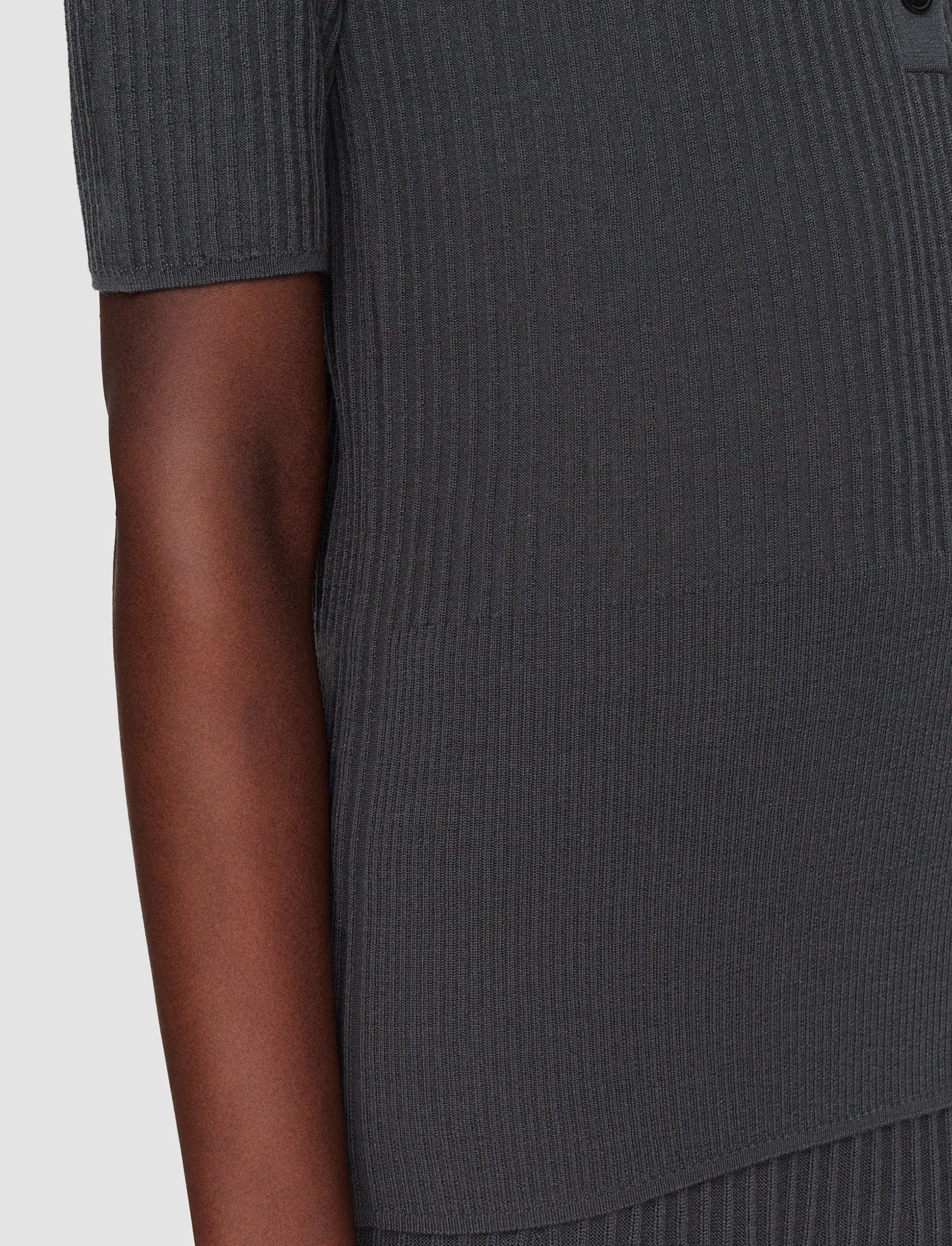 Merino Rib V Neck Top - 6