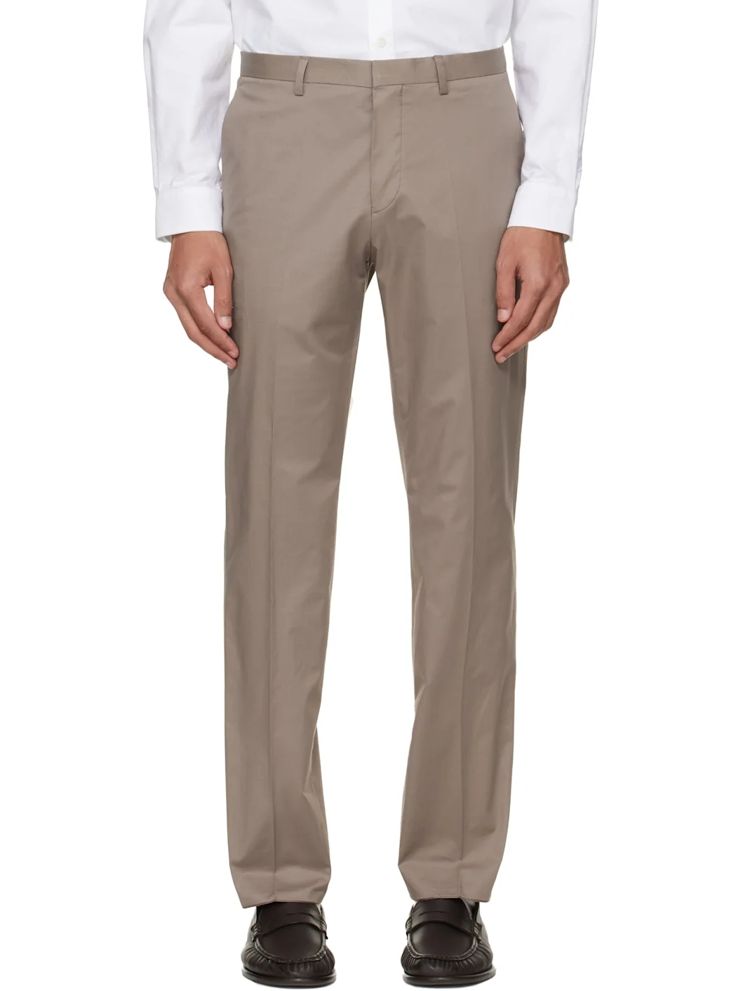 Taupe Extra Slim Fit Trousers - 1