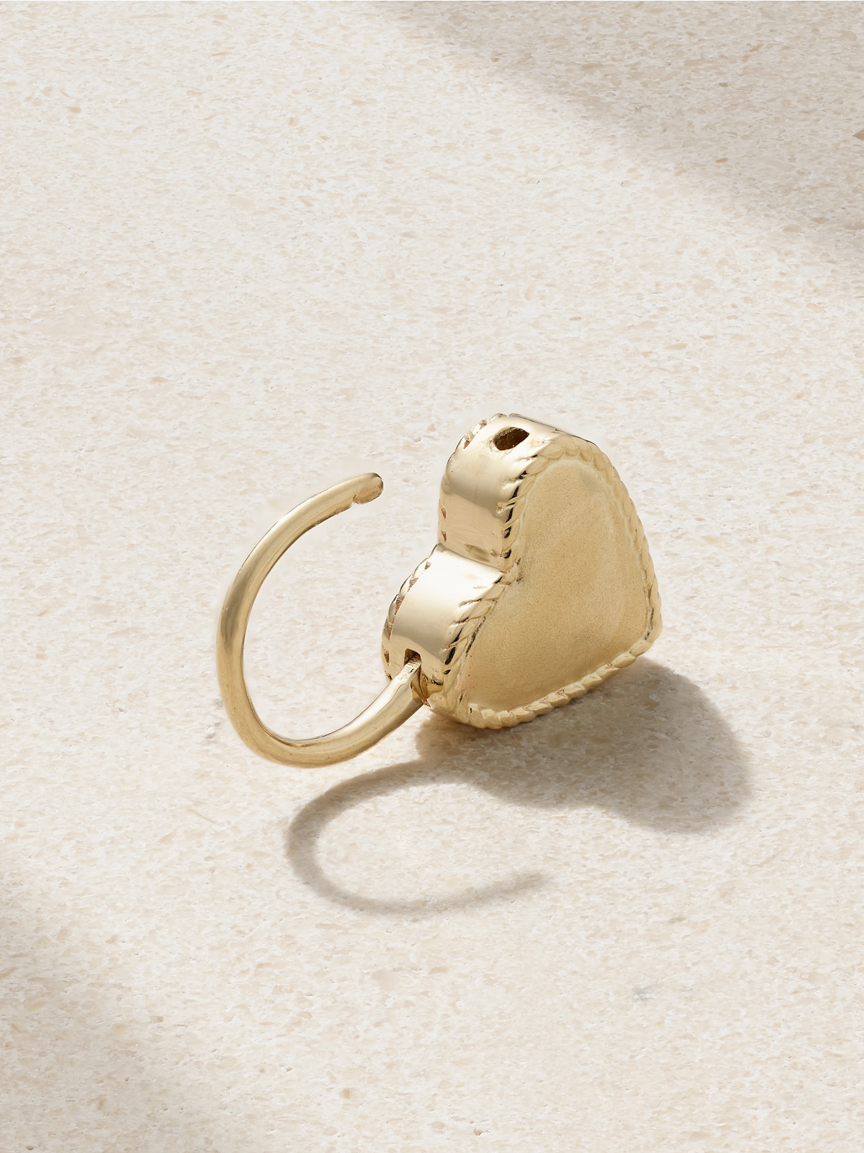 Créole Cadenas Coeur 9-karat Gold Sapphire Single Earring - 3