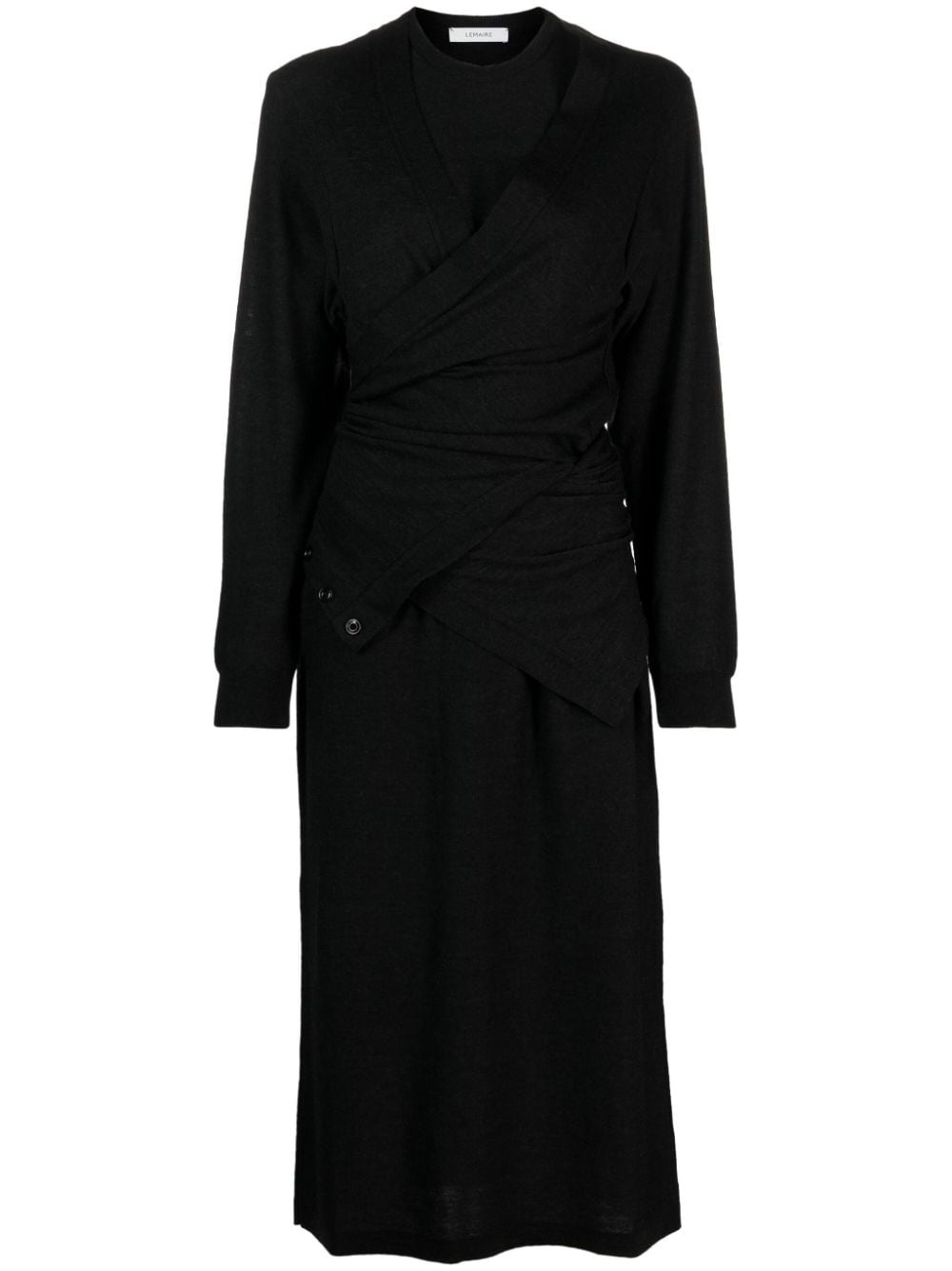 wool-blend midi dress - 1