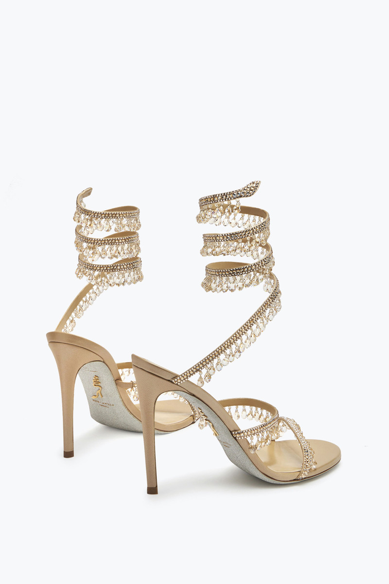 RENE CAOVILLA CHANDELIER CRYSTAL BEIGE SANDAL 105 outlook