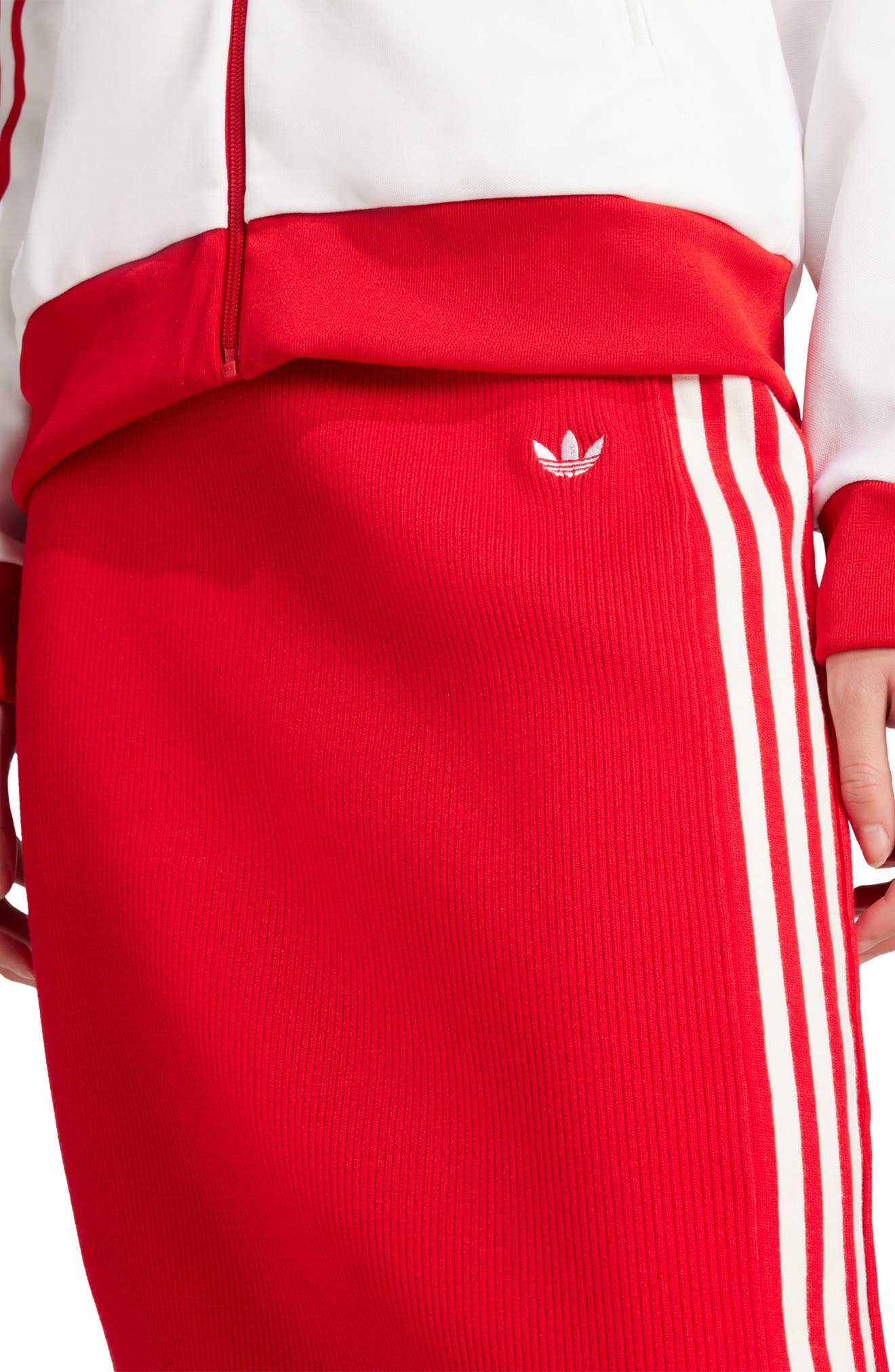 adidas 3-Stripes Midi Skirt in Better Scarlet at Nordstrom - 6