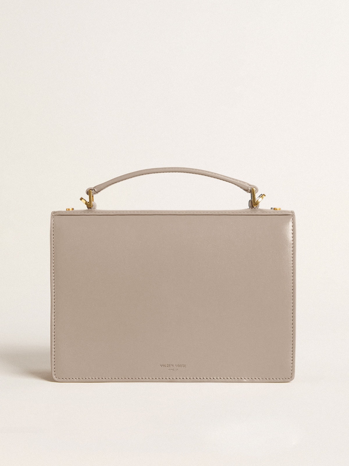 Venezia Bag in beige boarded leather with gold details - 4