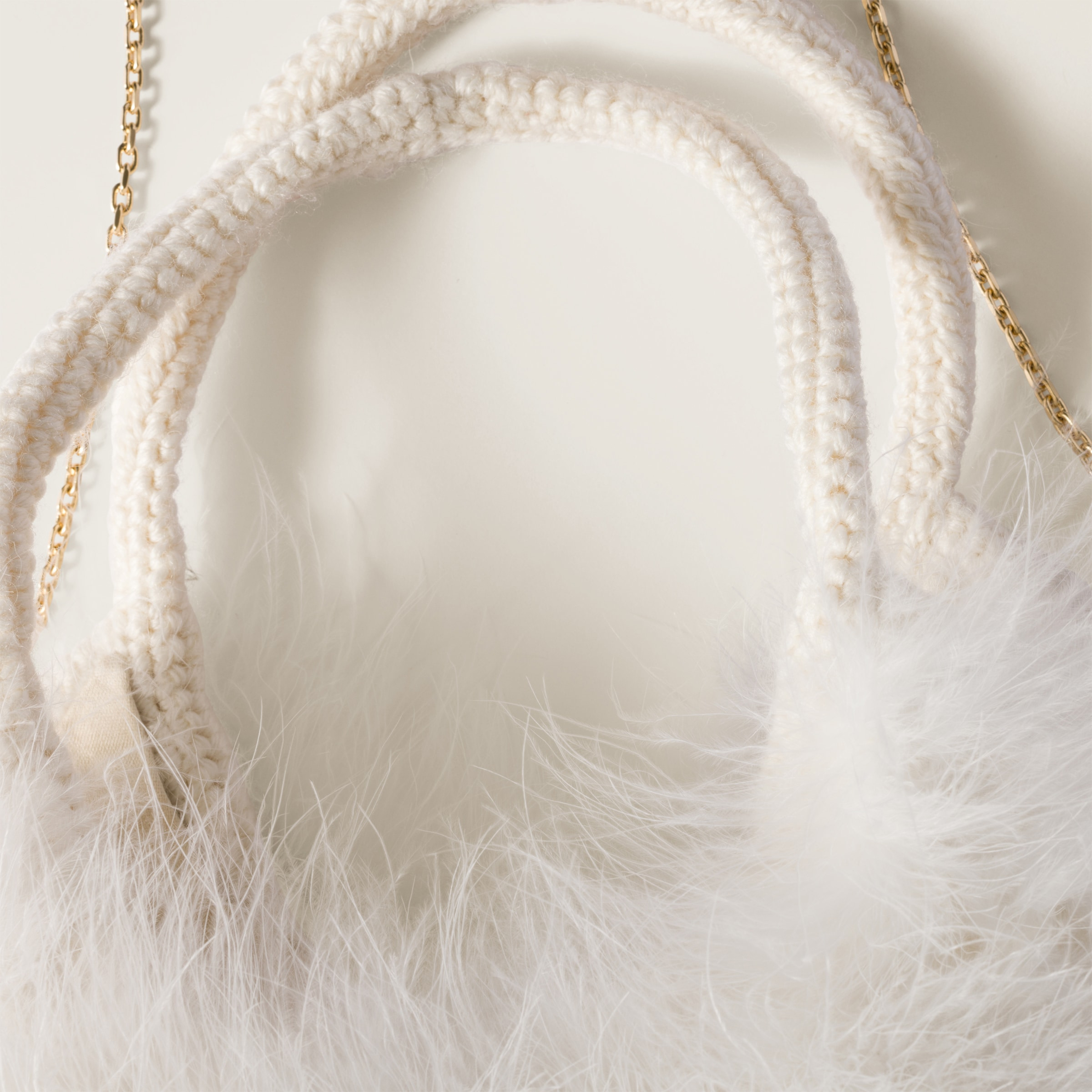 IVY crochet handbag with feathers - 5