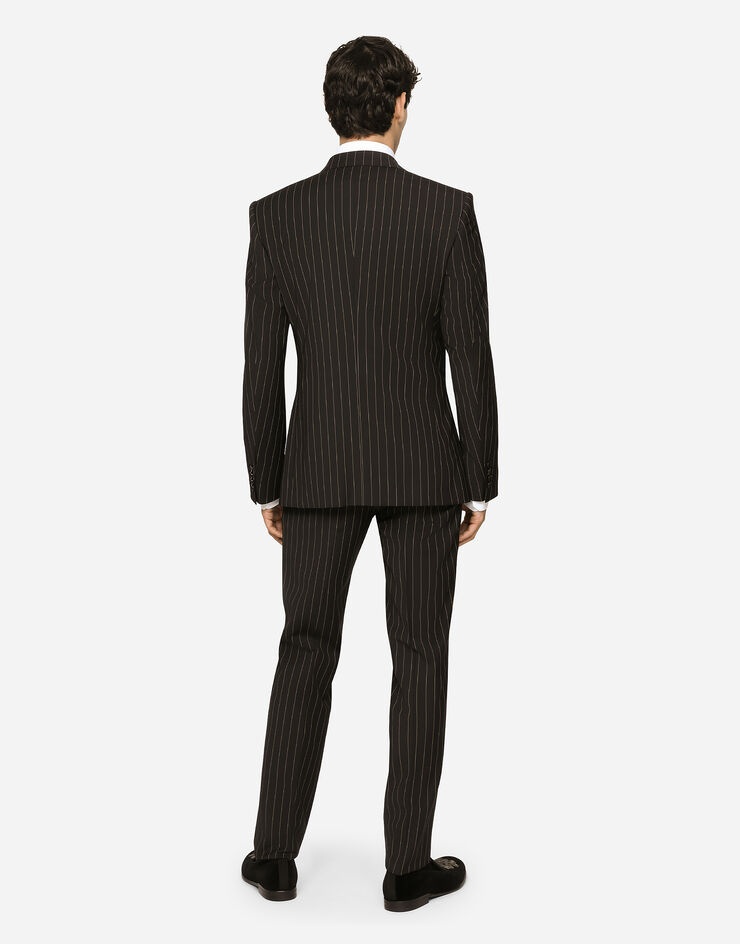 Pinstripe stretch wool Sicilia-fit suit - 3