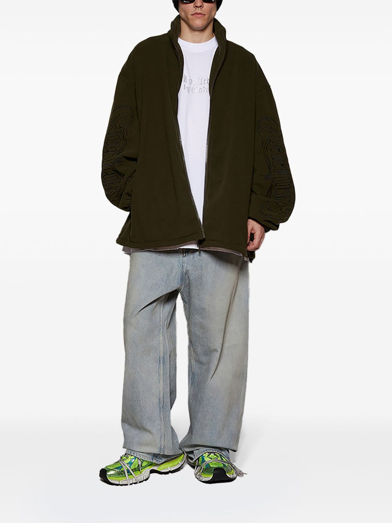VETEMENTS logo-embroidered fleece jacket outlook