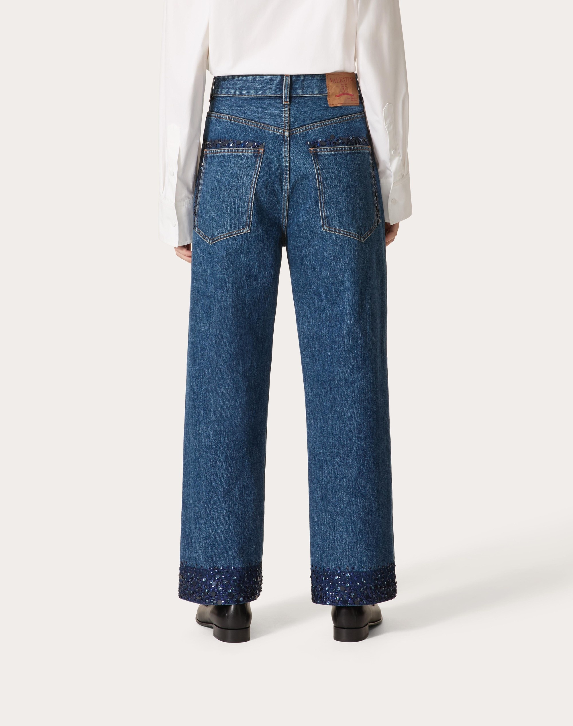 EMBROIDERED DENIM PANTS - 4