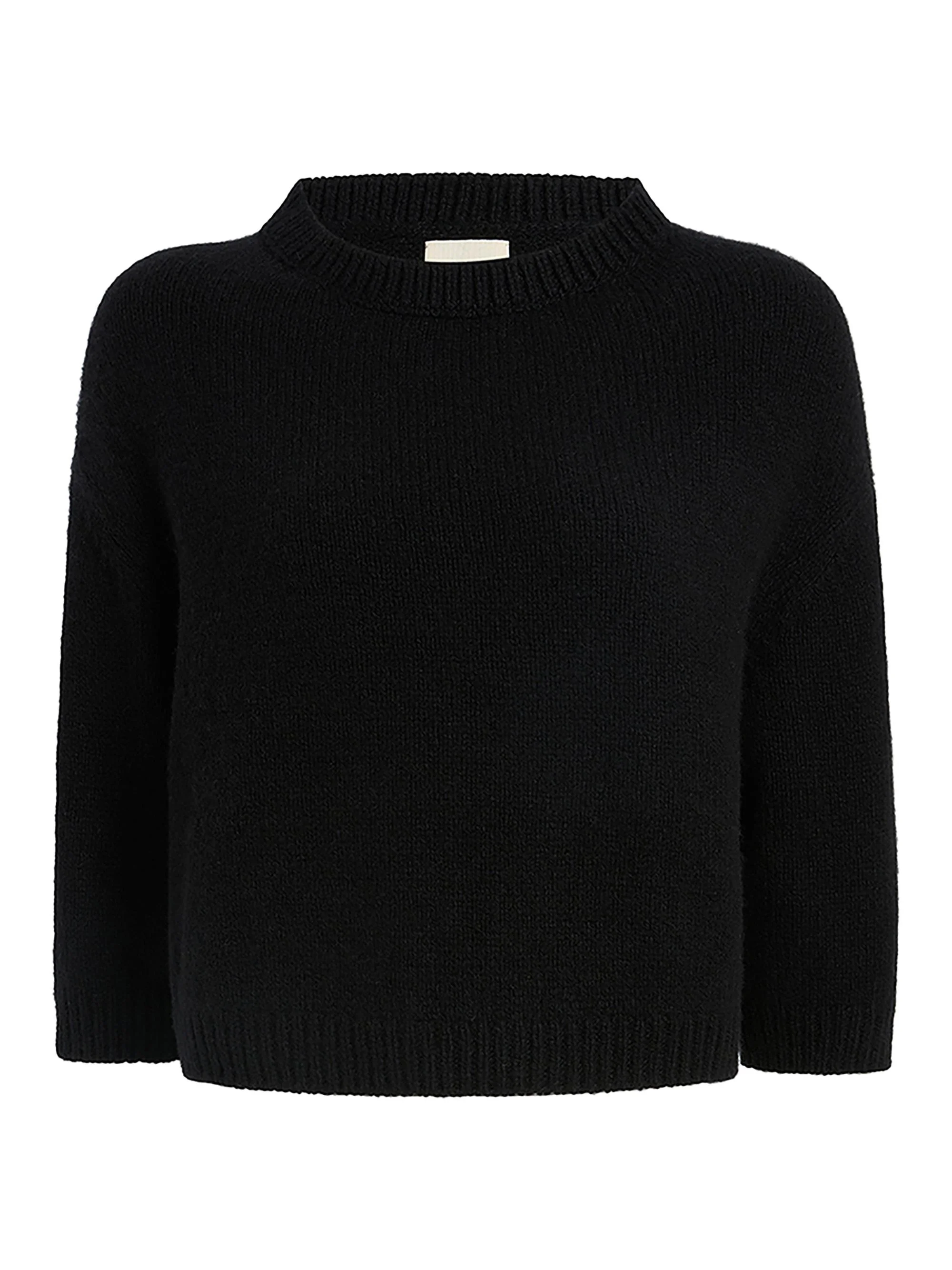 Women's Sabina Drop-Shoulder Cashmere Sweater - Black - 1