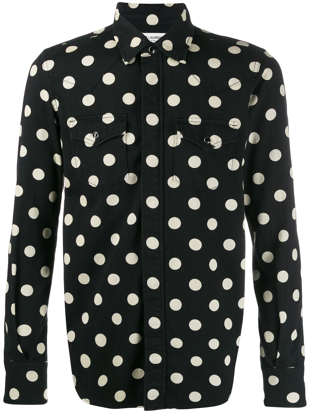 slim western polka dot shirt - 1