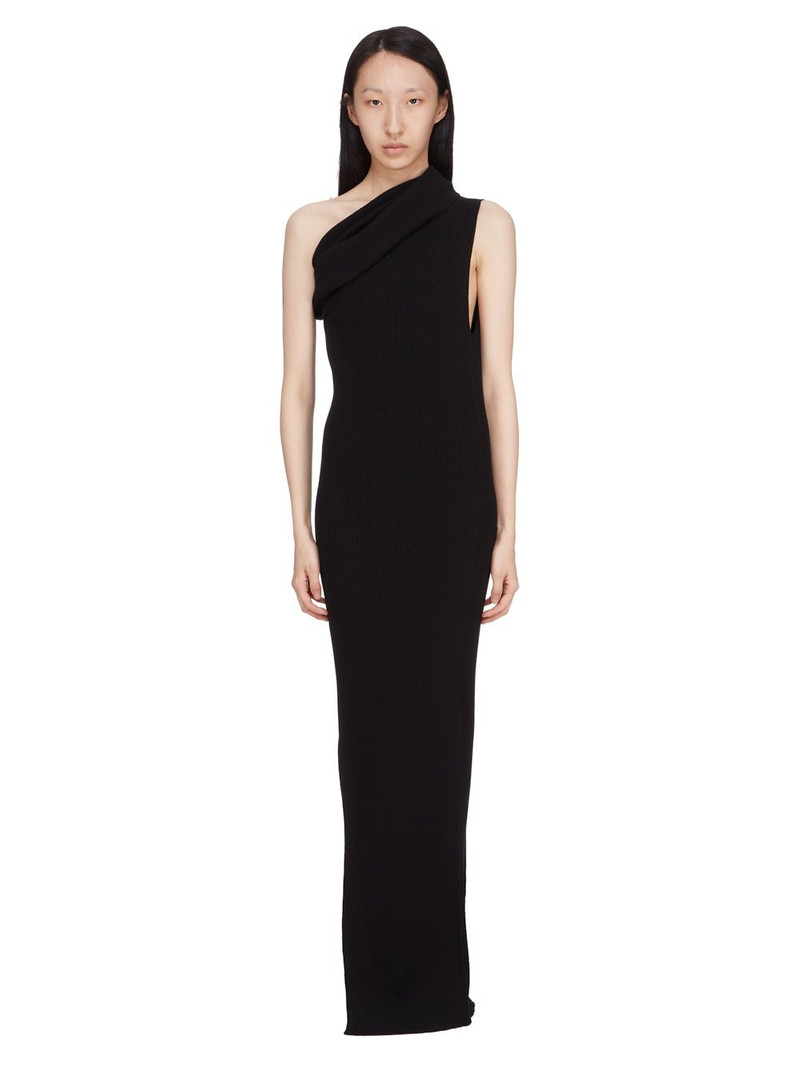 Rick Owens one-shoulder ribbed maxi dress - rp01e7627ribvi-09 | REVERSIBLE