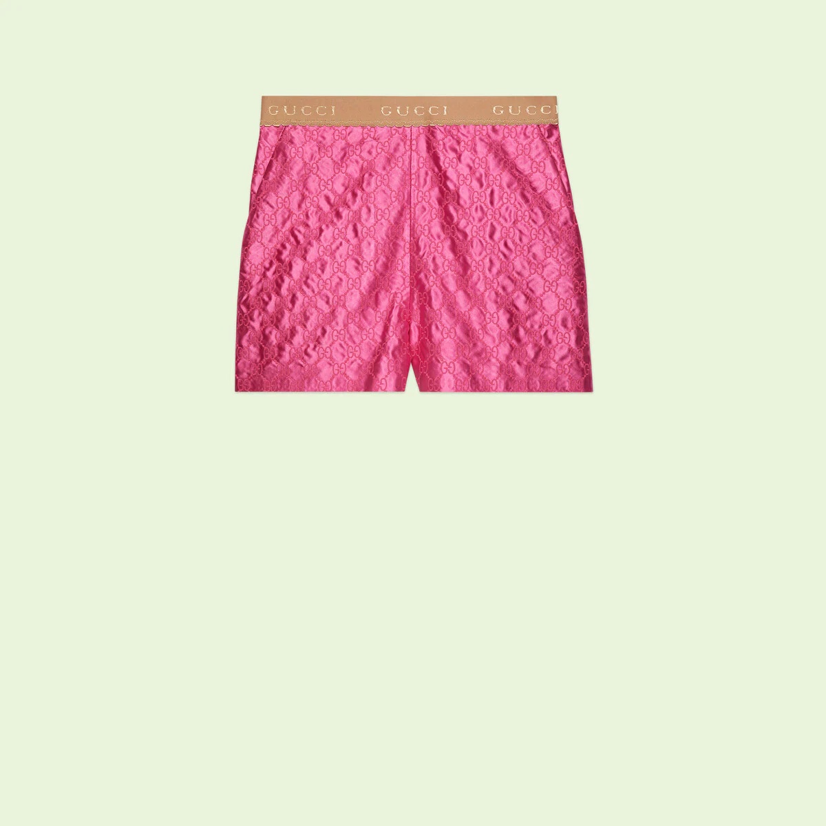 GG embroidered silk shorts - 1