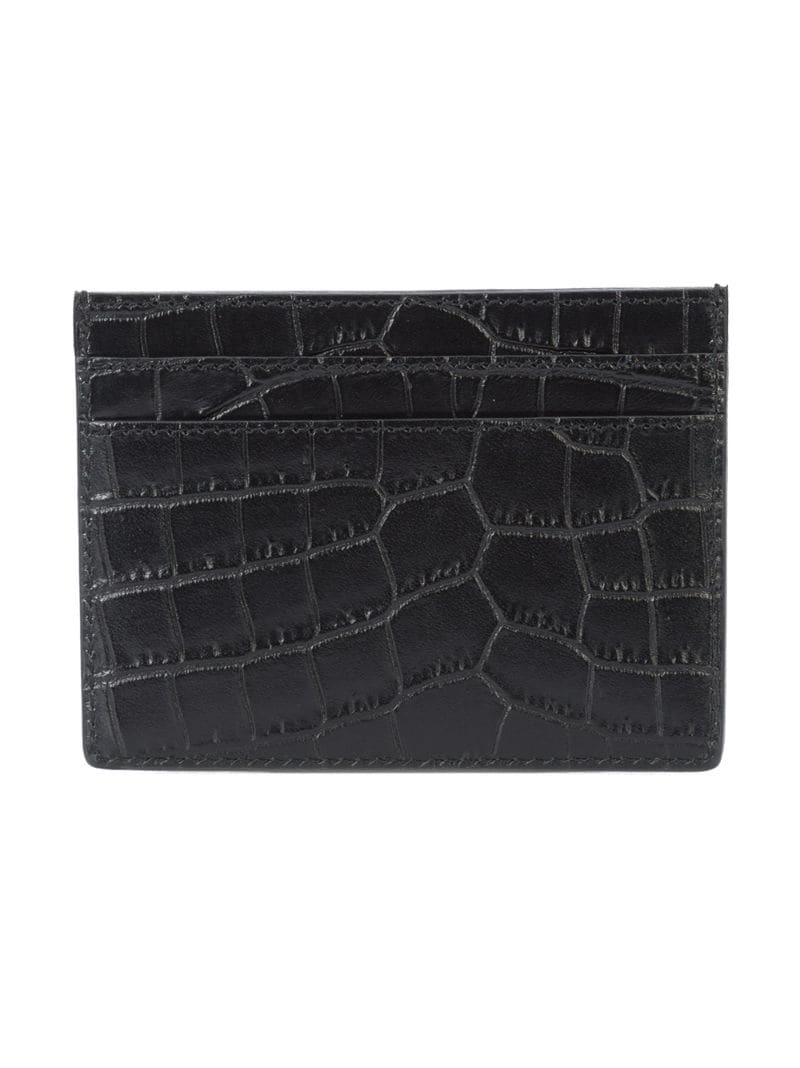 crocodile-embossed leather cardholder - 2