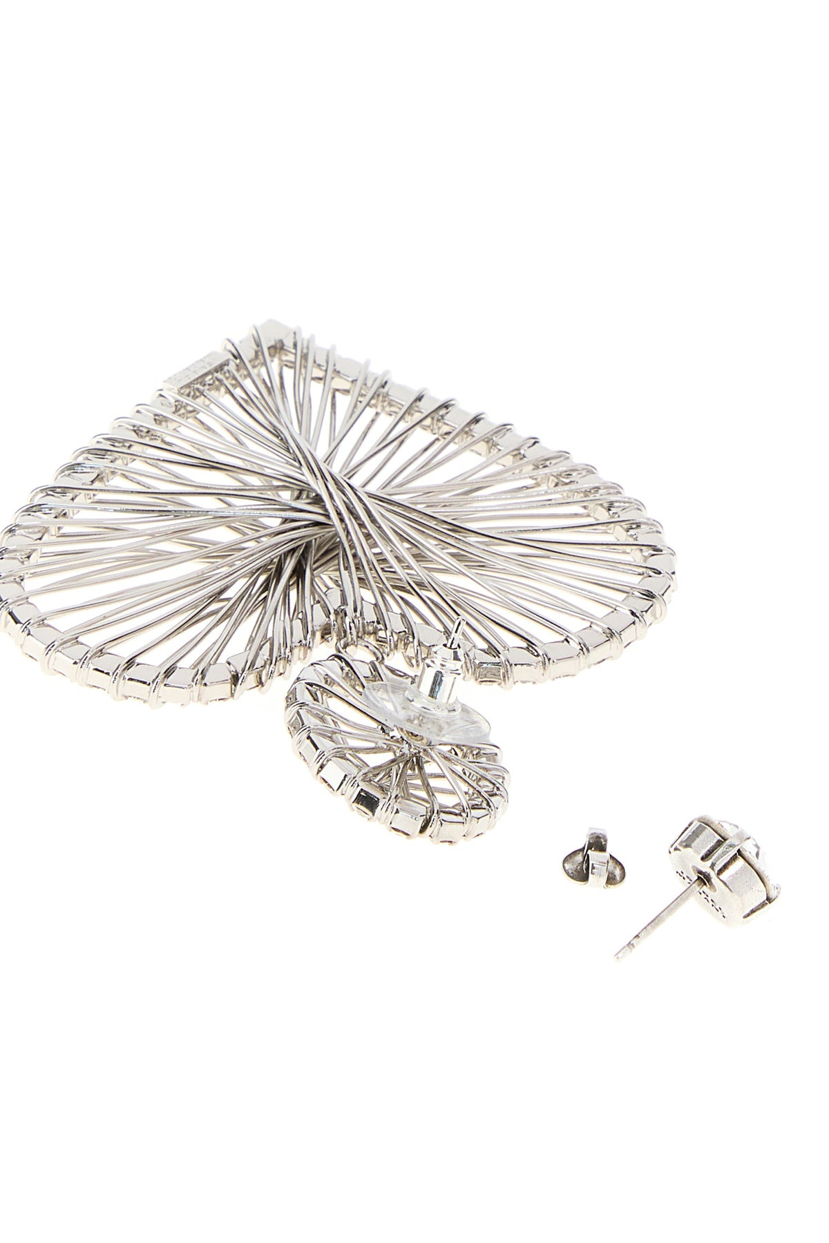Silver metal earrings - 3