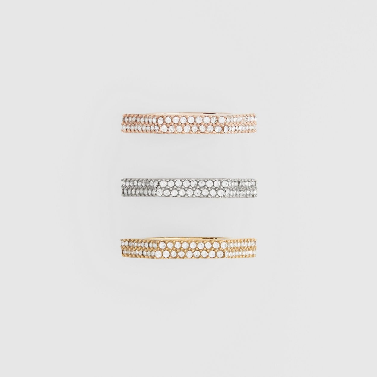Crystal Rose Gold, Palladium, Gold-plated Nut Rings - 4