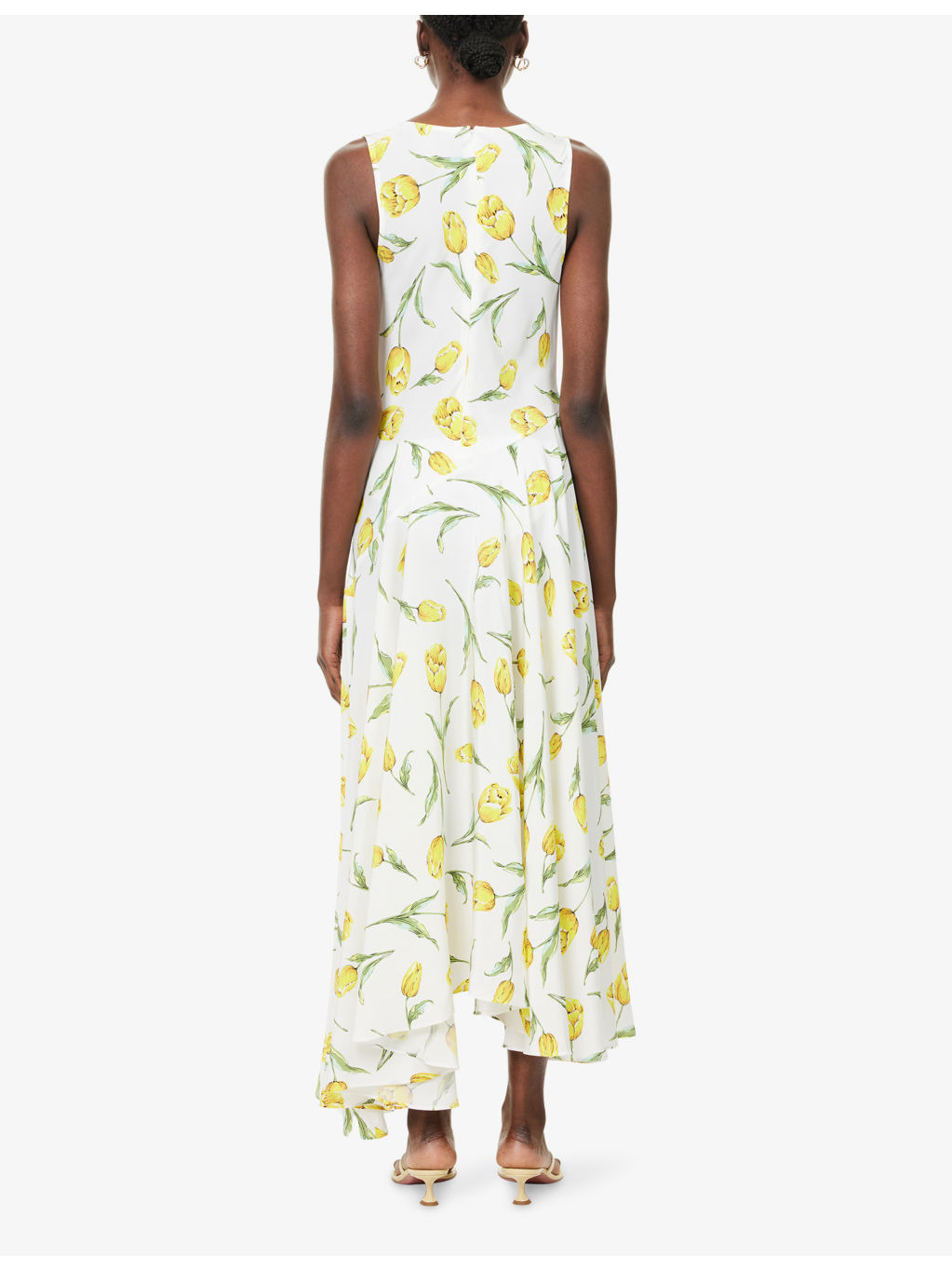 Tulip Cowl-Neck Silk Maxi Dress - 4